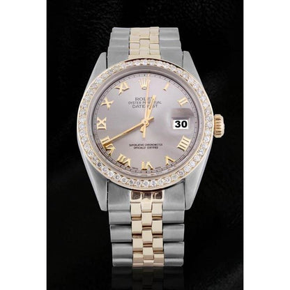 Men Gray Roman Dial Diamond 