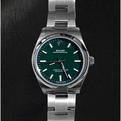 Men 31mm Rolex Green Luminous Watch