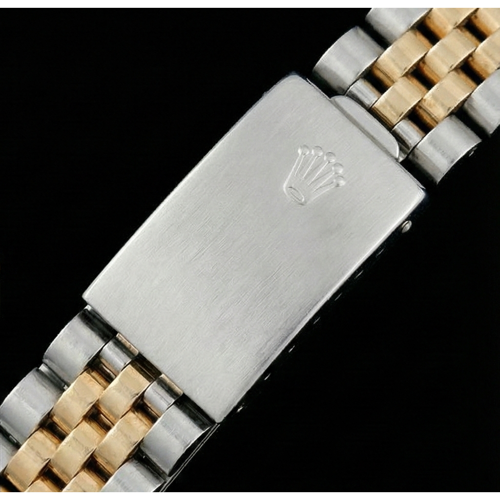 Men Rolex Stainless Steel & Gold Watch Blue Dial QUICK SET