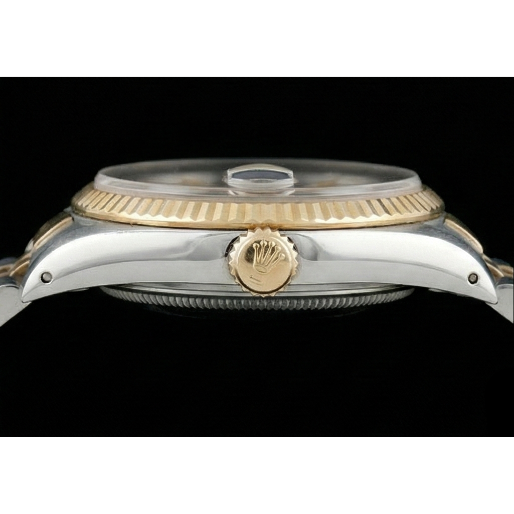 Men Rolex Stainless Steel & Gold Watch Blue Dial QUICK SET