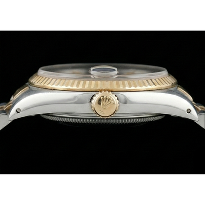 Men Rolex Stainless Steel & Gold Watch Blue Dial QUICK SET