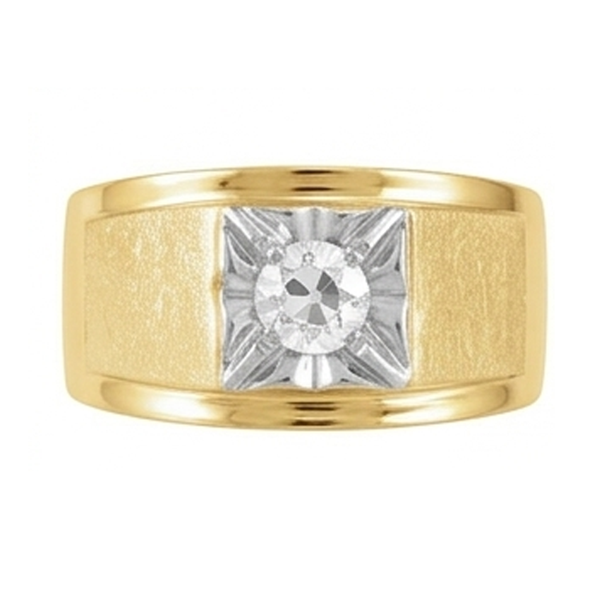 Men’s 1.50 Carats Round Cut Diamond Two Tone Ring