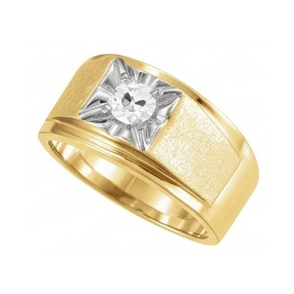 Men’s 1.50 Carats Round Cut Diamond Two Tone Ring