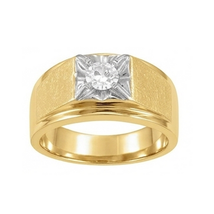 Men’s 1.50 Carats Round Cut Diamond Two Tone Ring