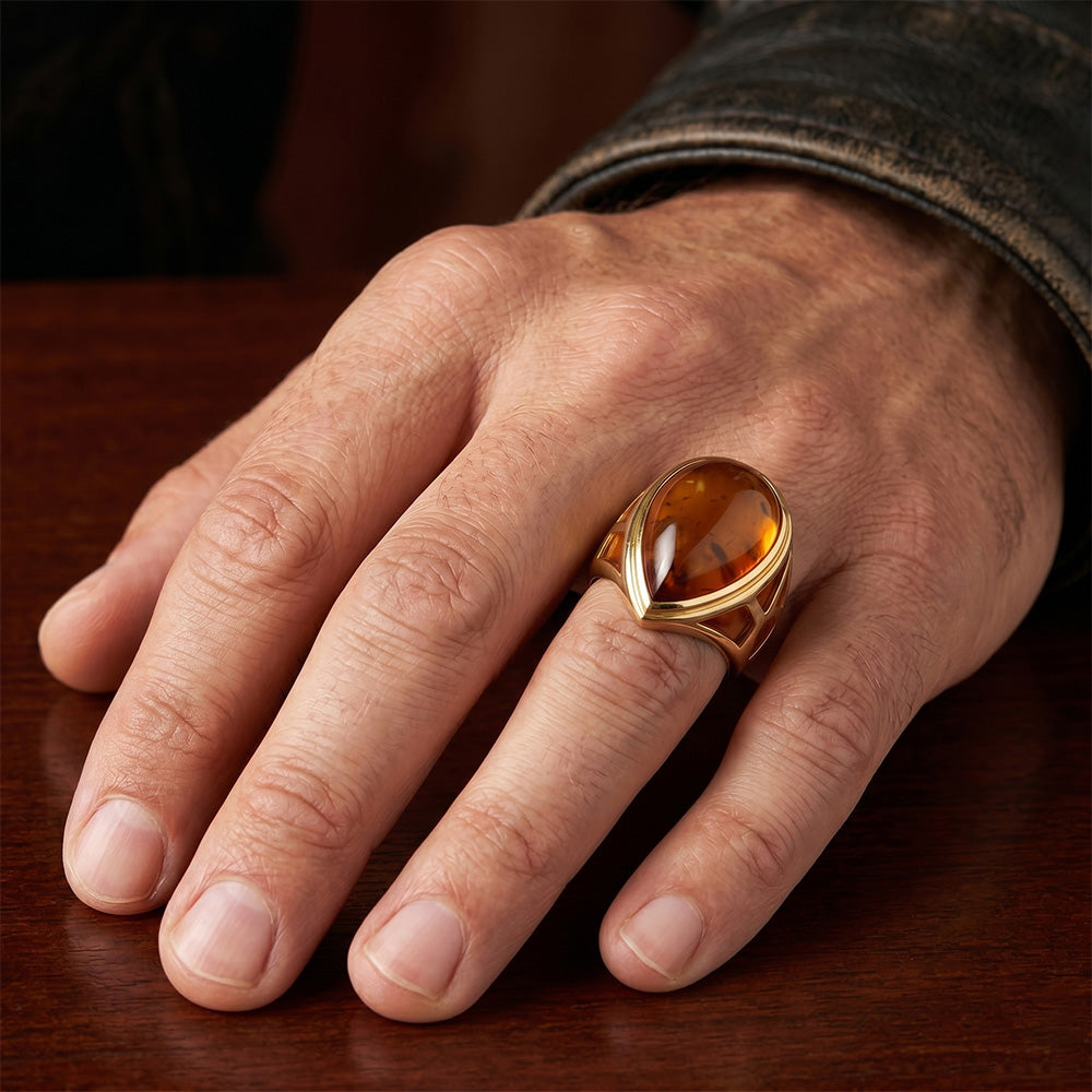 Men's Custom 10.50-ct Citrine Gemstone Ring