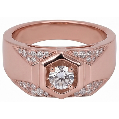 Men's Custom Jewelry Rose Gold 10K Round Diamond Band