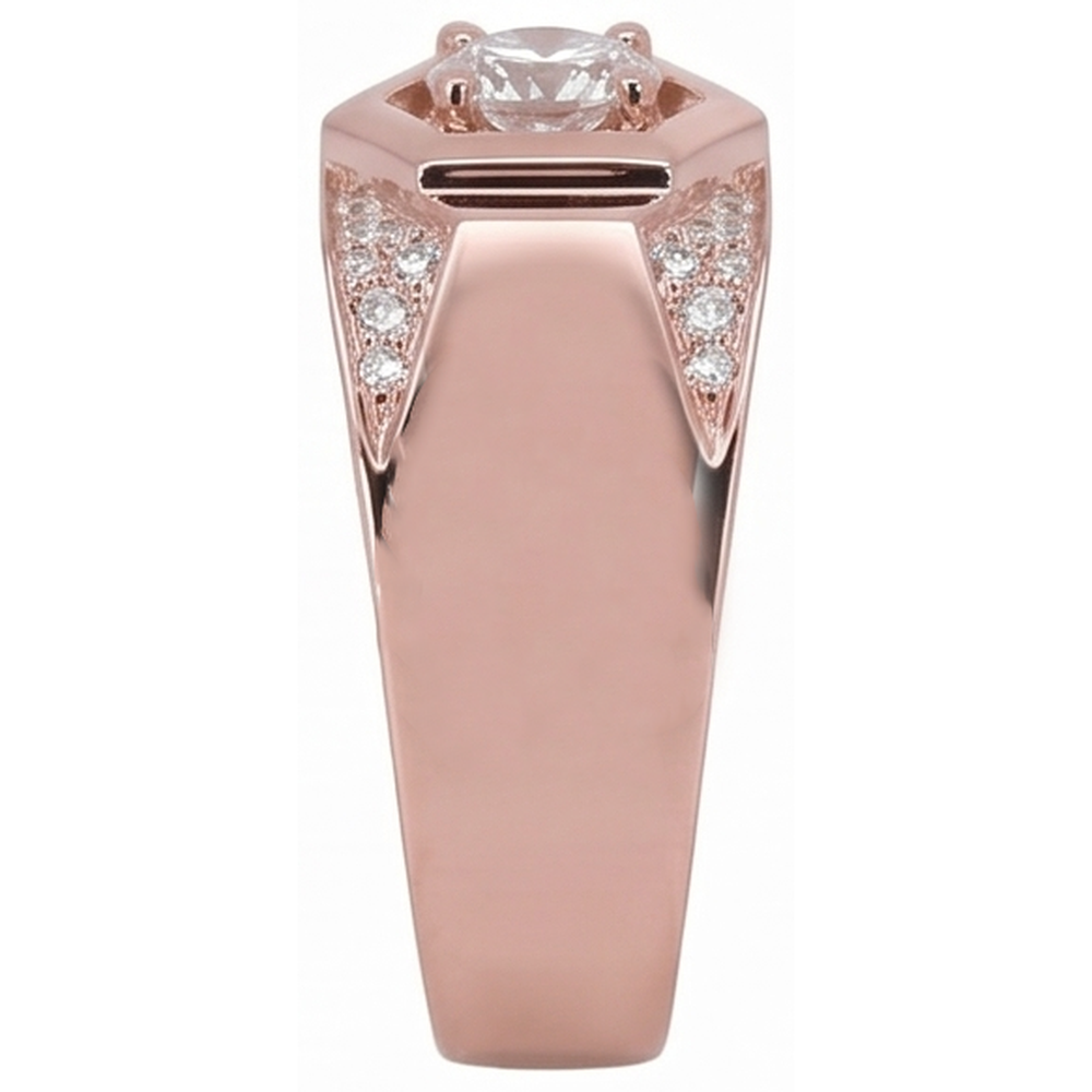 Men's Custom Jewelry Rose Gold 10K Round Diamond Band