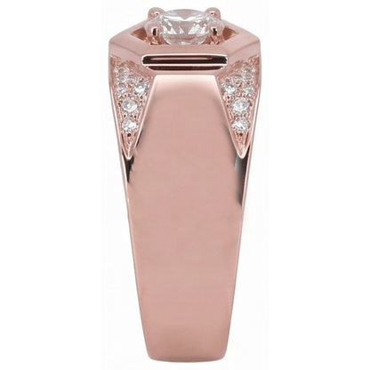 Men's Custom Jewelry Rose Gold 10K Round Diamond Band