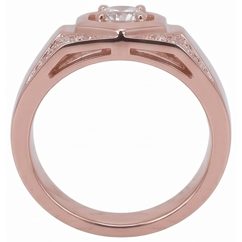 Men's Custom Jewelry Rose Gold 10K Round Diamond Band