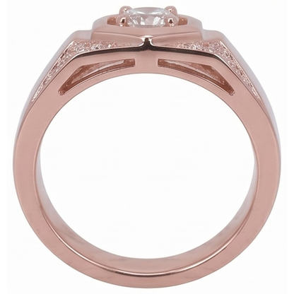Men's Custom Jewelry Rose Gold 10K Round Diamond Band