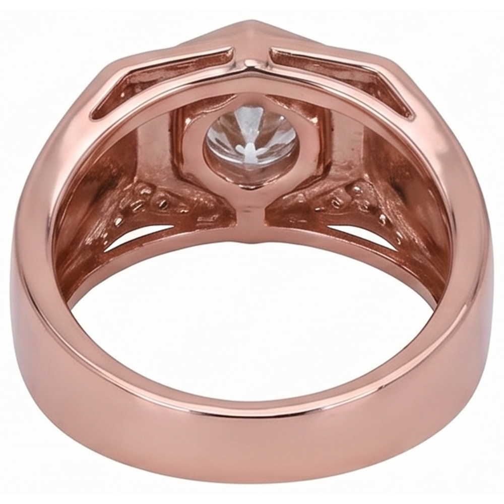 Men's Custom Jewelry Rose Gold 10K Round Diamond Band