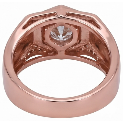Men's Custom Jewelry Rose Gold 10K Round Diamond Band