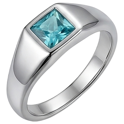 Men's Luxury Neon Paraiba Gentleman's Ring – 1 ct 14K White Gold