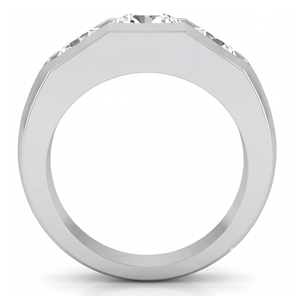 Men's Natural Earth Mined Diamond Ring 3 Stone Gold 2 Carats