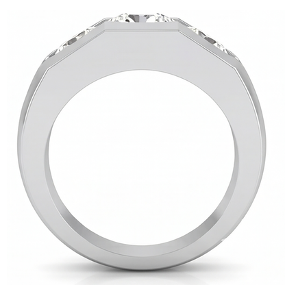 Men's Natural Earth Mined Diamond Ring 3 Stone Gold 2 Carats