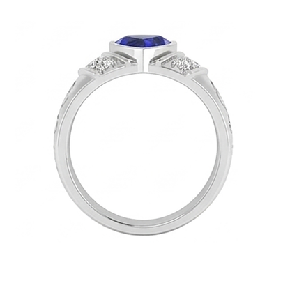 Men's Natural Earth Mined Diamond Ring Gold Antique Style Sapphire Trillion Cut 1.90 Ct