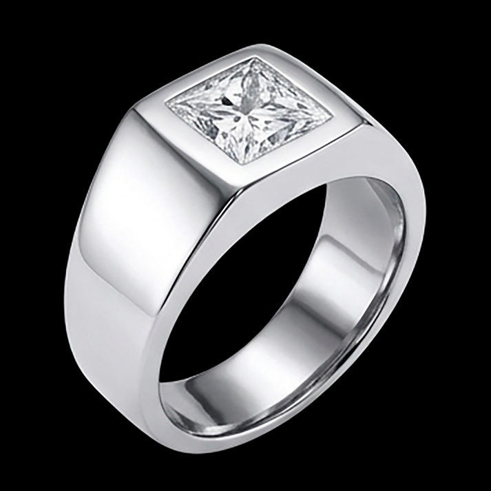 Men's Princess Cut Diamond Ring