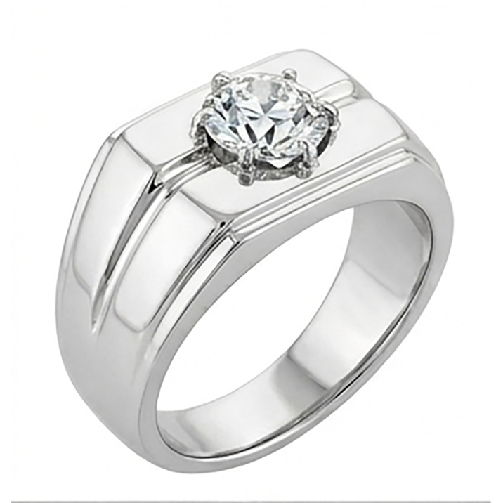 Men’s Ring 2 Carats Round Old Mine Cut Diamond Ring
