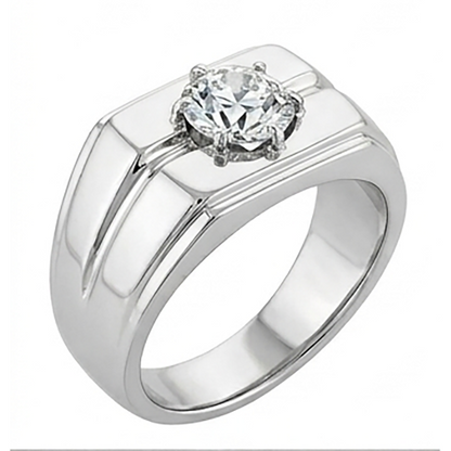 Men’s Ring 2 Carats Round Old Mine Cut Diamond Ring