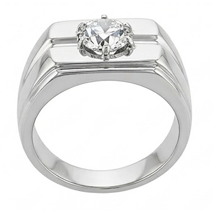 Men’s Ring 2 Carats Round Old Mine Cut Diamond Ring