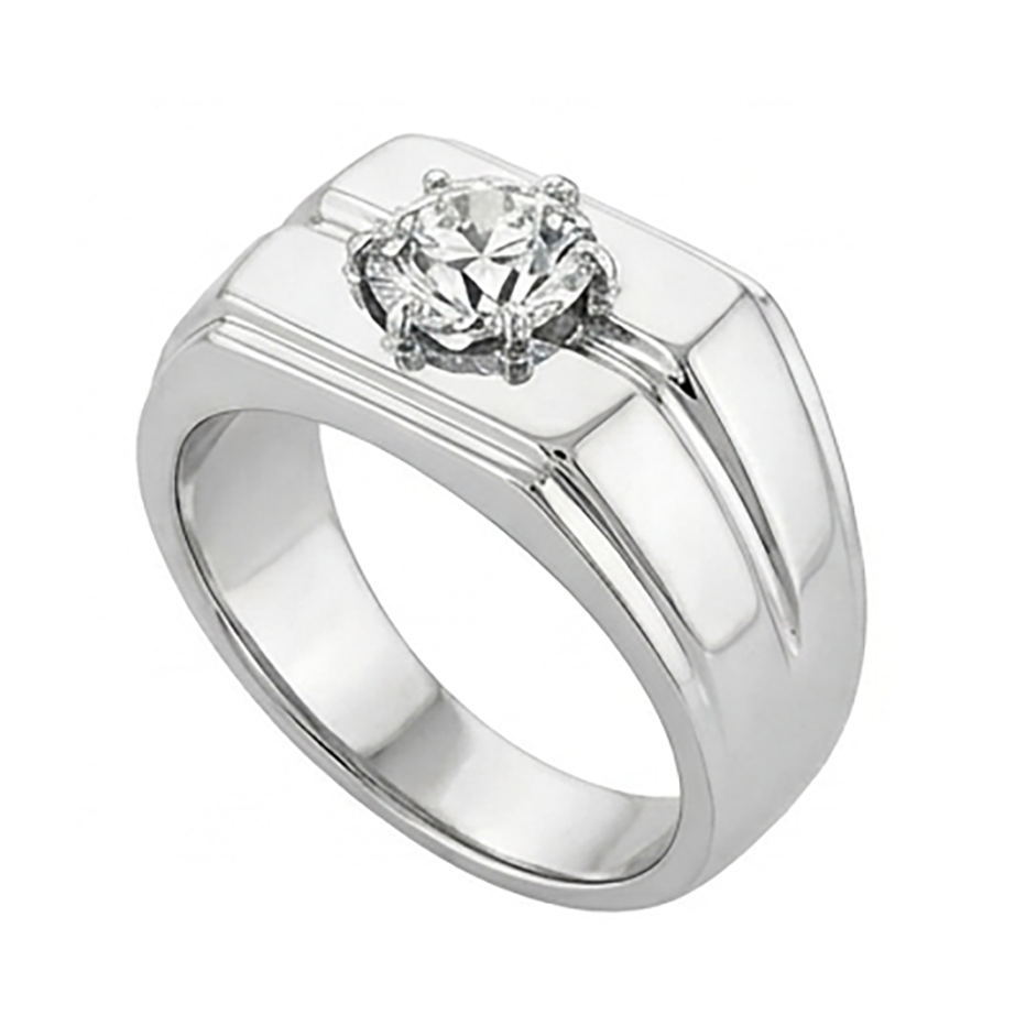 Men’s Ring 2 Carats Round Old Mine Cut Diamond Ring