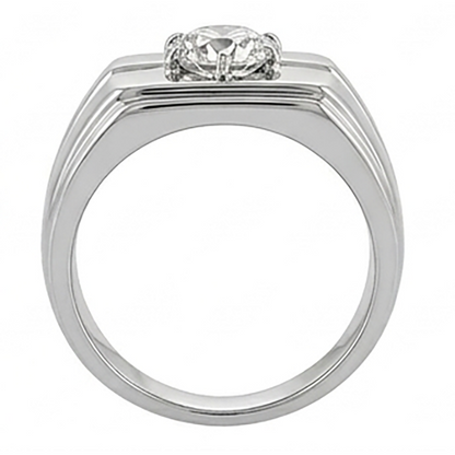 Men’s Ring 2 Carats Round Old Mine Cut Diamond Ring