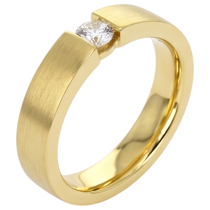Men's Ring Yellow Gold 10K 0.75 Carats Tension Set Diamond