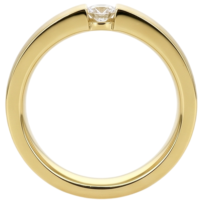Men's Ring Yellow Gold 10K 0.75 Carats Tension Set Diamond