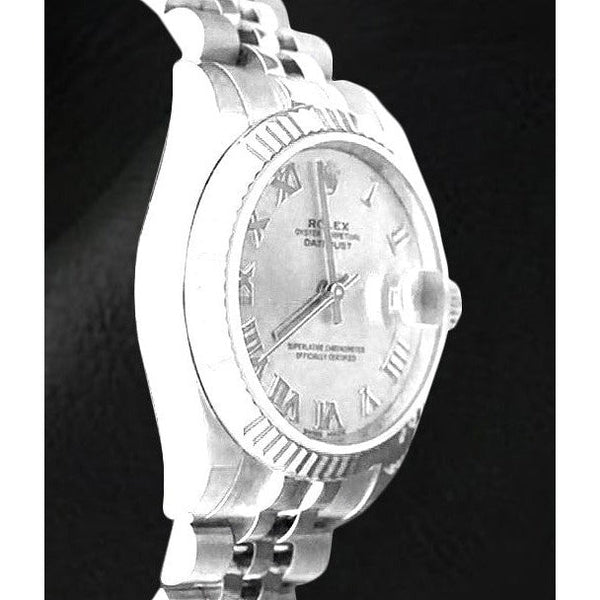 Rolex Silver Roman Dial Watch