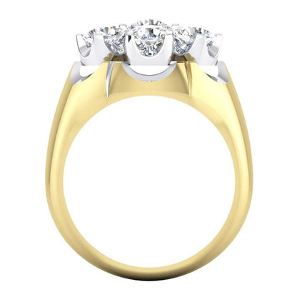 Men's Cluster Diamond Ring Lab Grown Two Tone Jewelry for Men