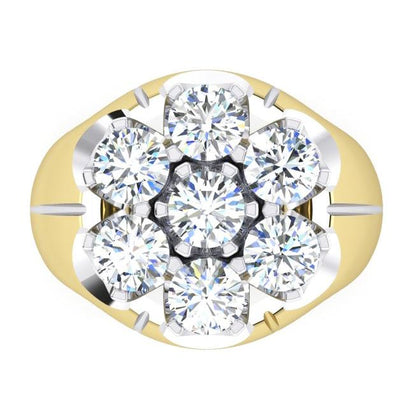 Men's Cluster Diamond Ring Lab Grown Two Tone Jewelry for Men