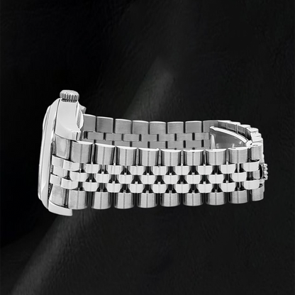 Men's Gents Watch Rolex Date Just Concealed Clasp Silver Dial Jubilee Band Hidden
