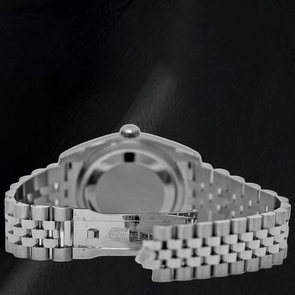 Men's Gents Watch Rolex Date Just Concealed Clasp Silver Dial Jubilee Band Hidden