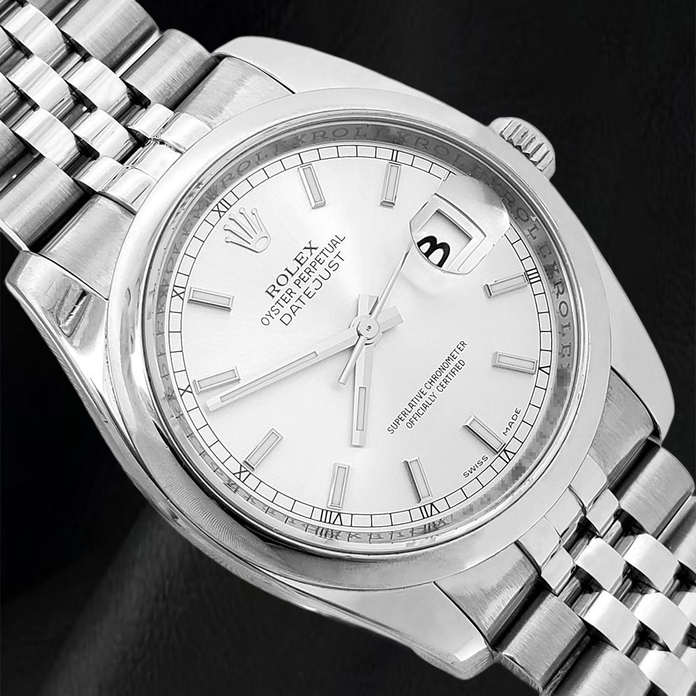 Men's Gents Watch Rolex Date Just Concealed Clasp Silver Dial Jubilee Band Hidden