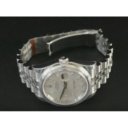 Men's Gents Watch Rolex Date Just Concealed Clasp Silver Dial Jubilee Band Hidden