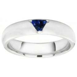 Natural Real ( Not Lab Grown )  Mens Gemstone Ring Solitaire Trillion Deep Blue Sapphire Jewelry 1 Ct