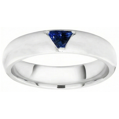 Natural Real ( Not Lab Grown )  Mens Gemstone Ring Solitaire Trillion Deep Blue Sapphire Jewelry 1 Ct