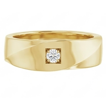 Mens Yellow Gold Lab Grown Diamond Pinky Ring
