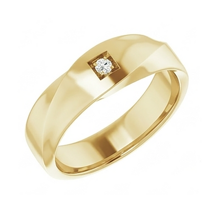 Mens Yellow Gold Lab Grown Diamond Pinky Ring