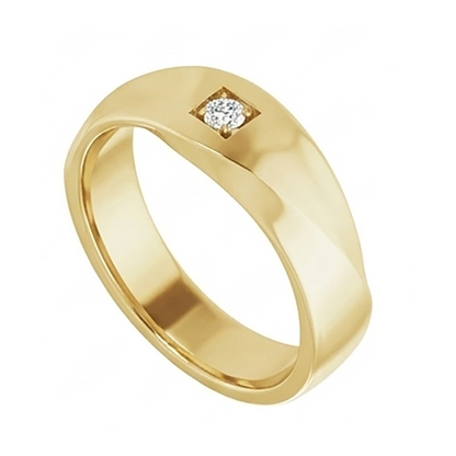 Mens Yellow Gold Lab Grown Diamond Pinky Ring