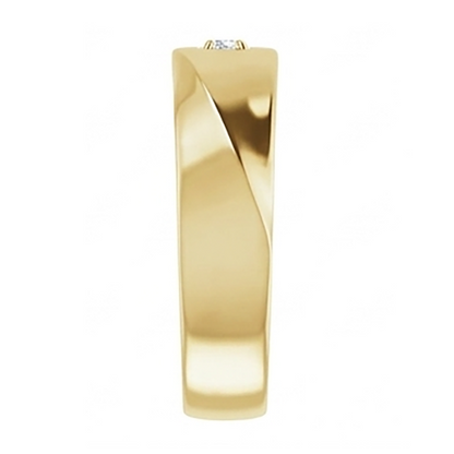 Mens Yellow Gold Lab Grown Diamond Pinky Ring