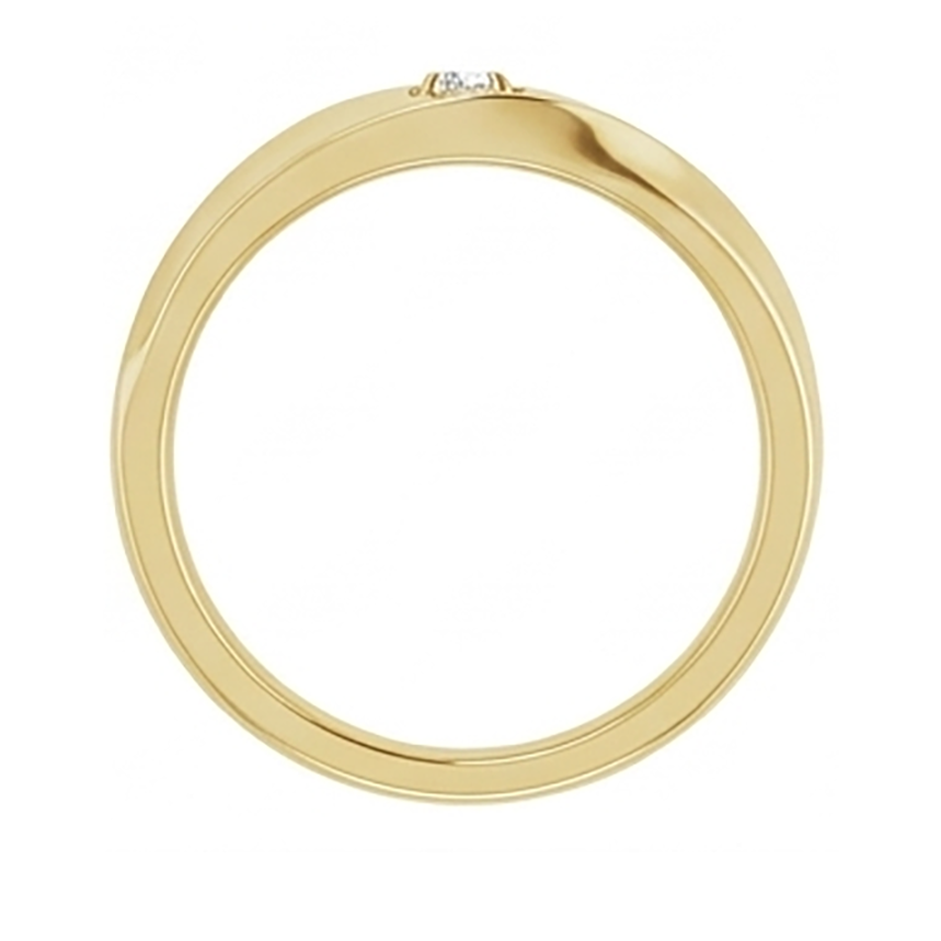 Mens Yellow Gold Lab Grown Diamond Pinky Ring