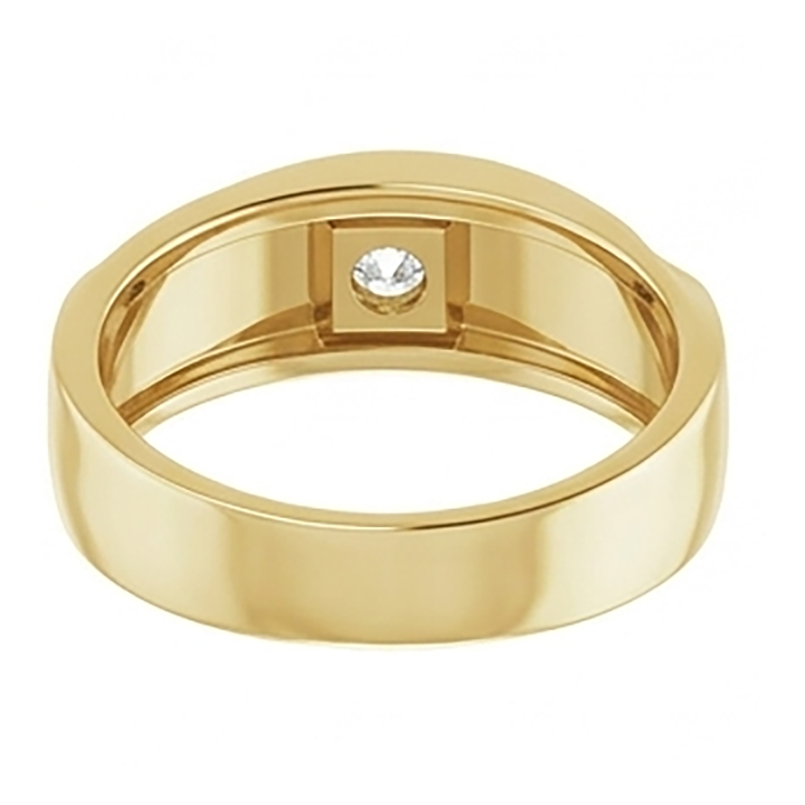 Mens Yellow Gold Lab Grown Diamond Pinky Ring