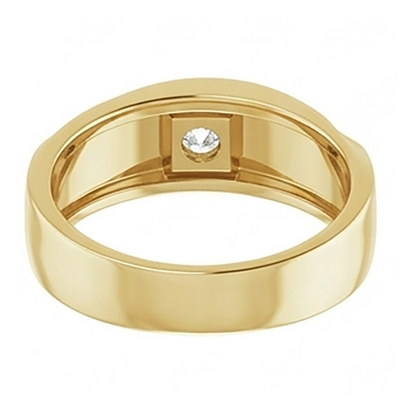 Mens Yellow Gold Lab Grown Diamond Pinky Ring