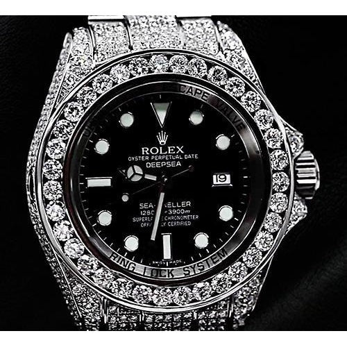 Diamond covered rolex fashion