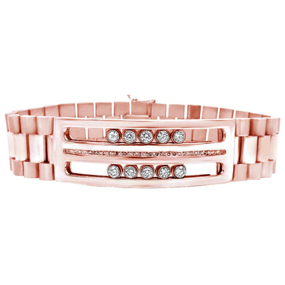 Mens Watch Style Diamond Bracelet