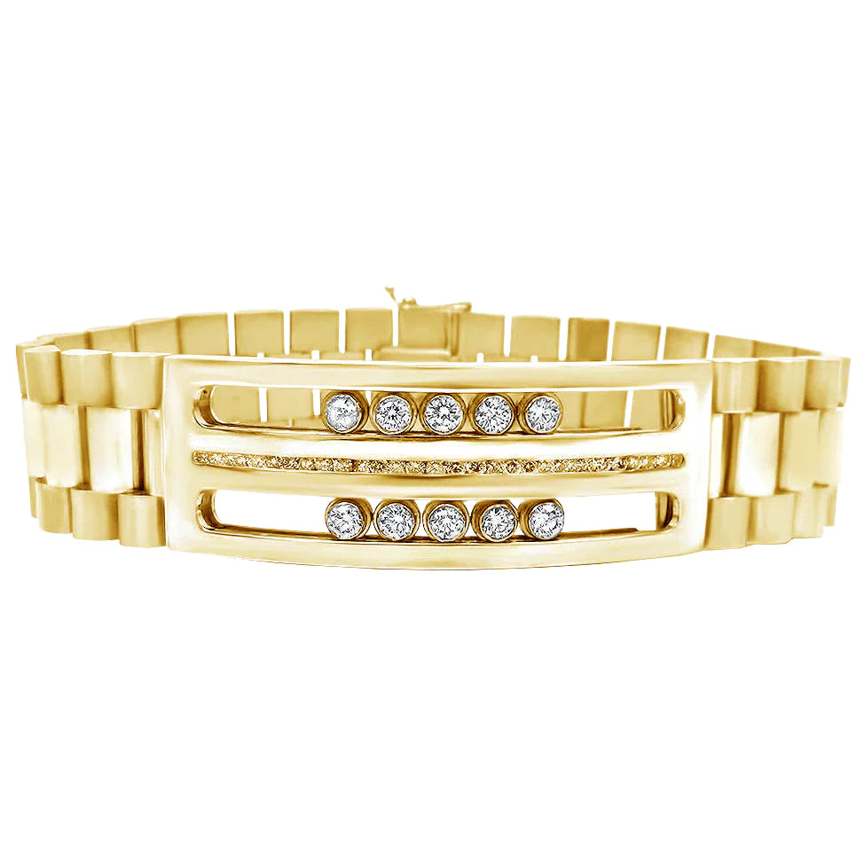 Mens Watch Style Diamond Bracelet