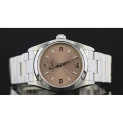 Midsize 31Mm Rolex Watch Smooth Bezel Pink Dial Ss