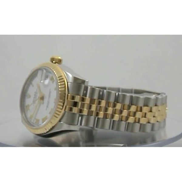 Watch White Roman Dial Steel & Gold