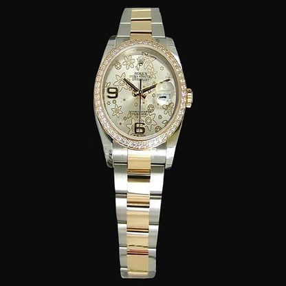 Diamond Bezel Watch Ladies Factory Bezel Flower Dial